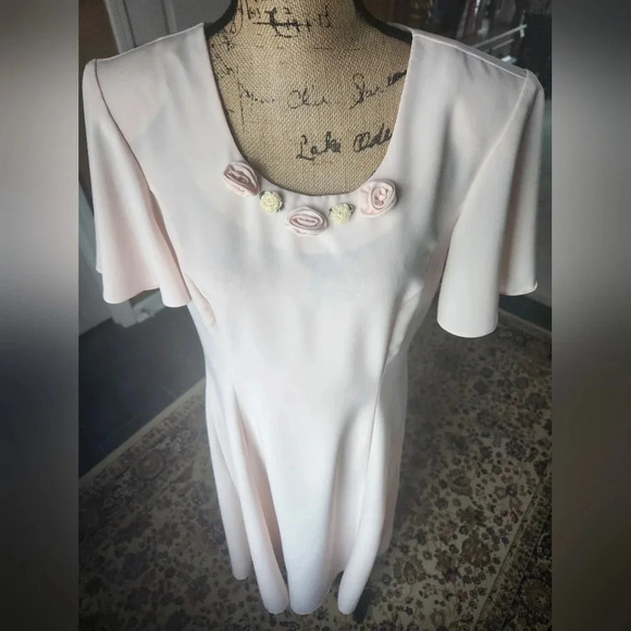 Gorgeous 1980's Blush Flow Maxi Dress Sz 12 - Picture 3 of 11